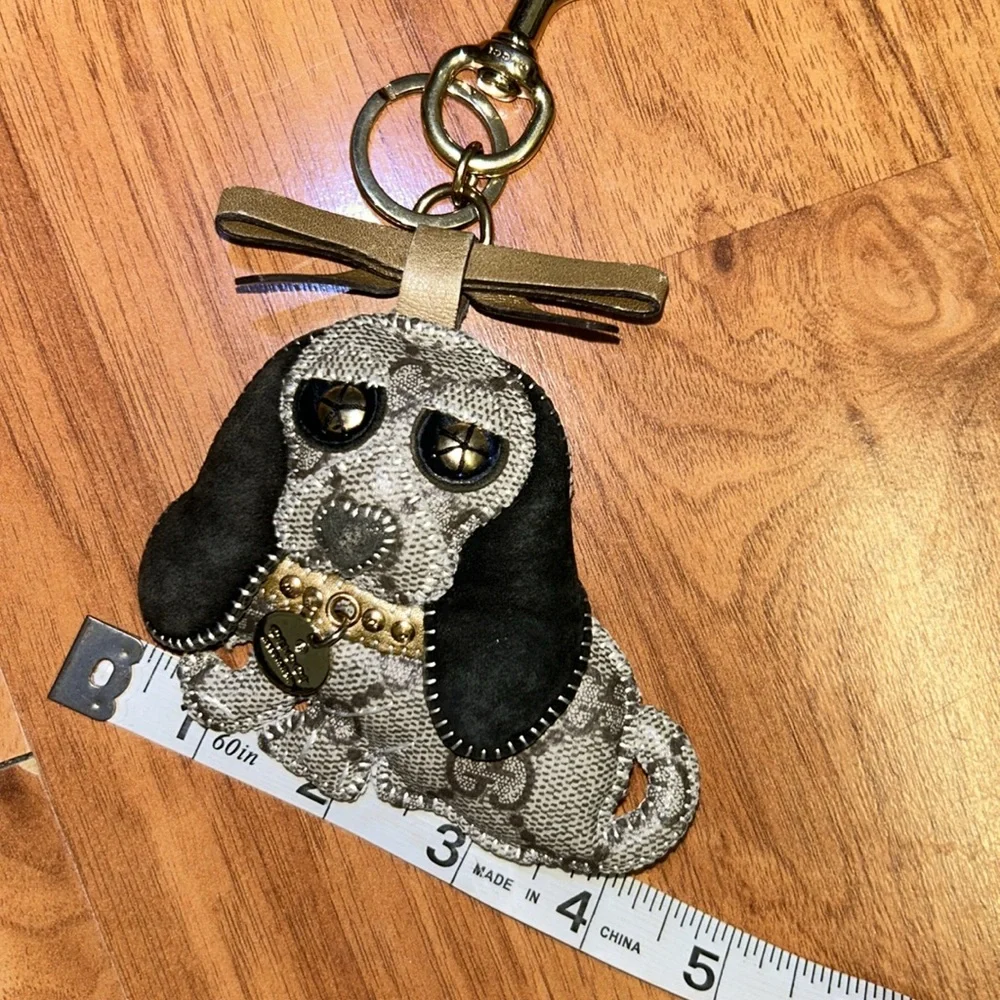 Authentic Gucci Dog GG Coated Canvas Bag Charm /Keychain / Keyring